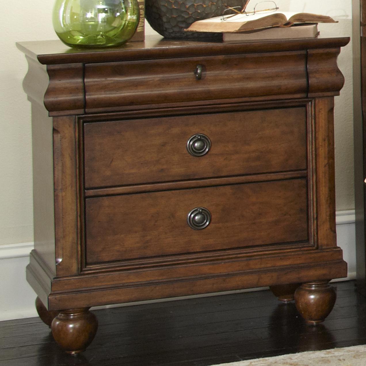 Nightstand with brass hardware sales